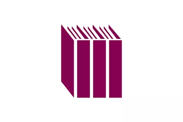 Grafisk ikon på böcker i lila.