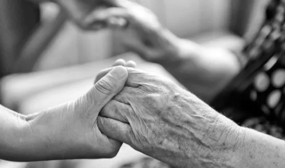 young and old hands