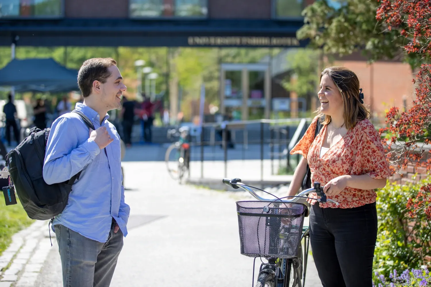 Student med cykel